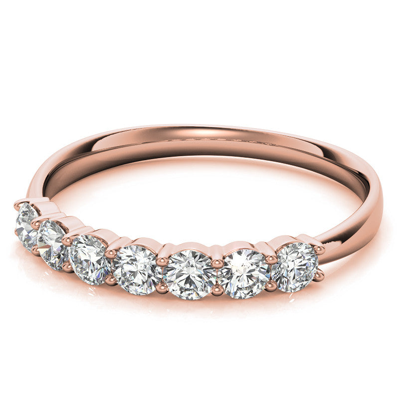 2.7mm 7-stone Round Shared Prong Moissanite Anniversary Band - 0.56ct
