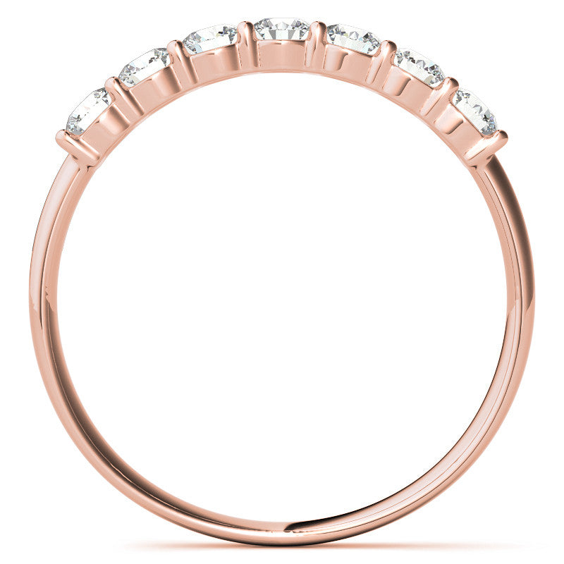 2.7mm 7-stone Round Shared Prong Moissanite Anniversary Band - 0.56ct