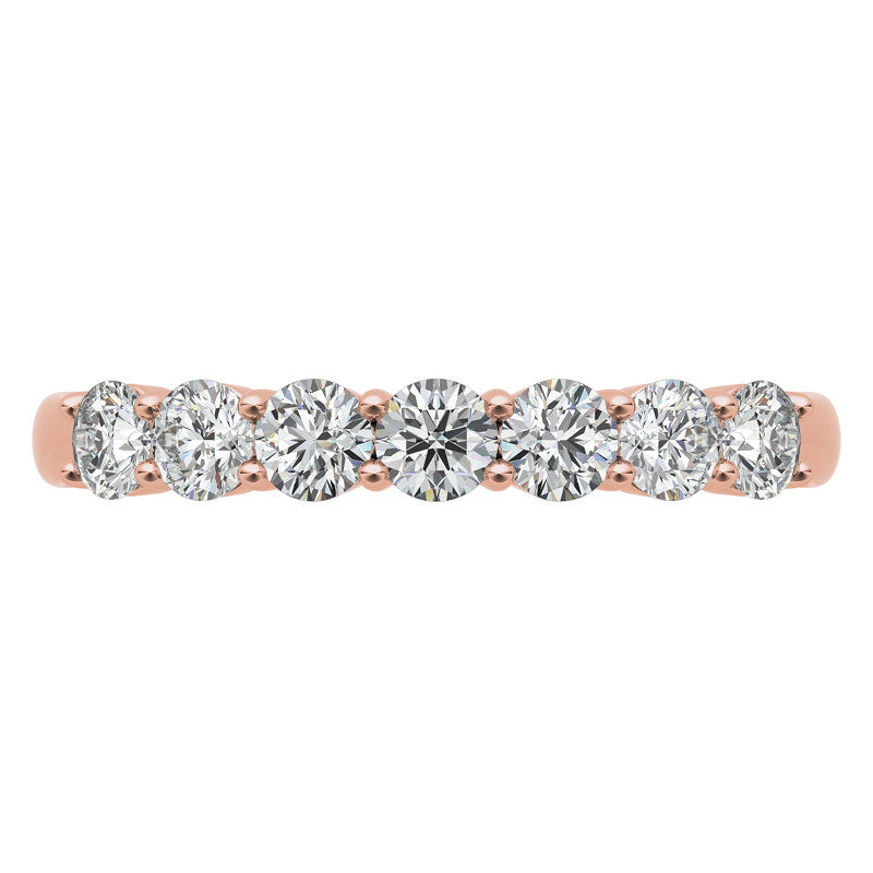 2.7mm 7-stone Round Shared Prong Moissanite Anniversary Band - 0.56ct
