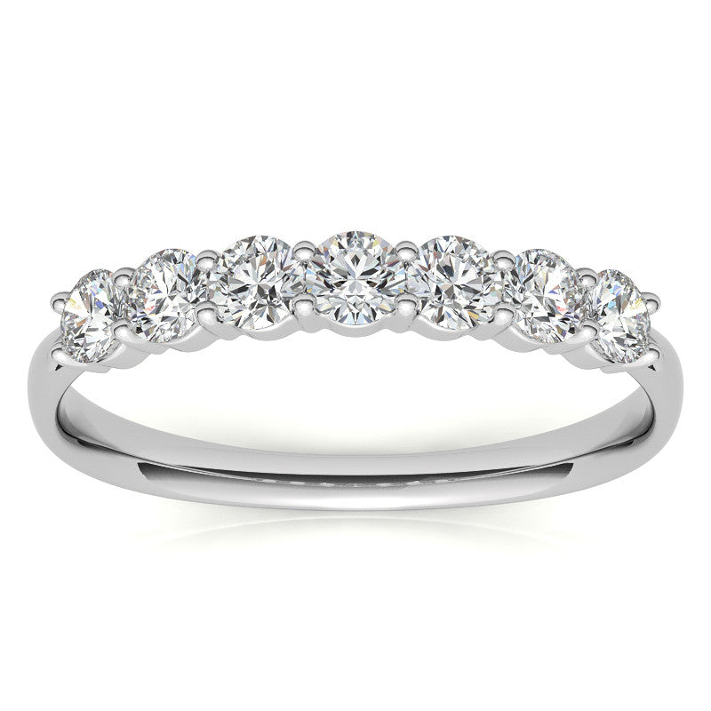 2.7mm 7-stone Round Shared Prong Moissanite Anniversary Band - 0.56ct