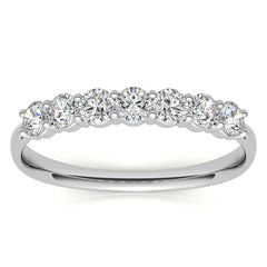2.7mm 7-stone Round Shared Prong Moissanite Anniversary Band - 0.56ct