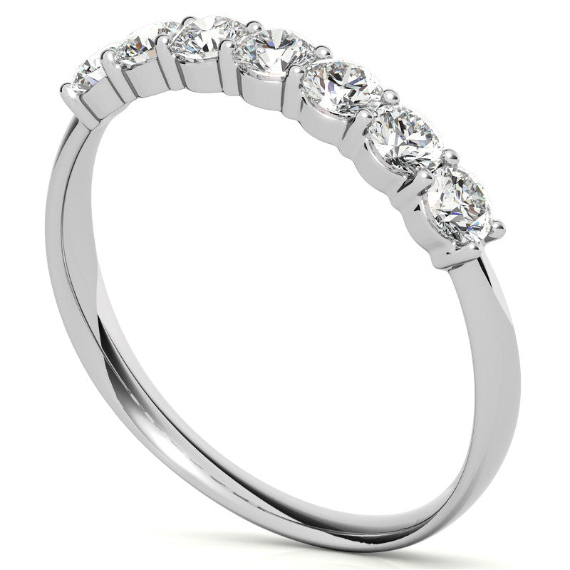 2.7mm 7-stone Round Shared Prong Moissanite Anniversary Band - 0.56ct