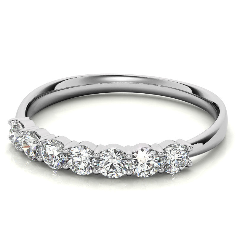 2.7mm 7-stone Round Shared Prong Moissanite Anniversary Band - 0.56ct