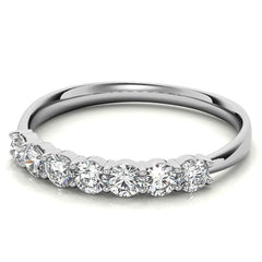 2.7mm 7-stone Round Shared Prong Moissanite Anniversary Band - 0.56ct