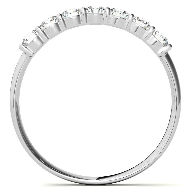 2.7mm 7-stone Round Shared Prong Moissanite Anniversary Band - 0.56ct