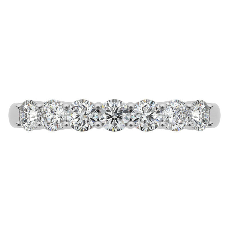 2.7mm 7-stone Round Shared Prong Moissanite Anniversary Band - 0.56ct