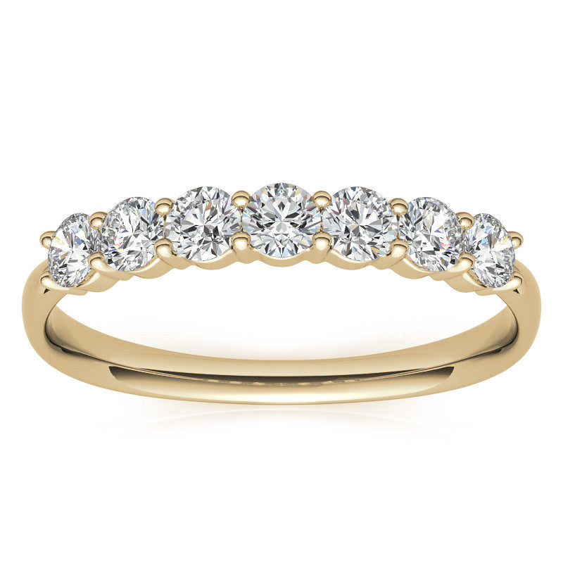 2.7mm 7-stone Round Shared Prong Moissanite Anniversary Band - 0.56ct