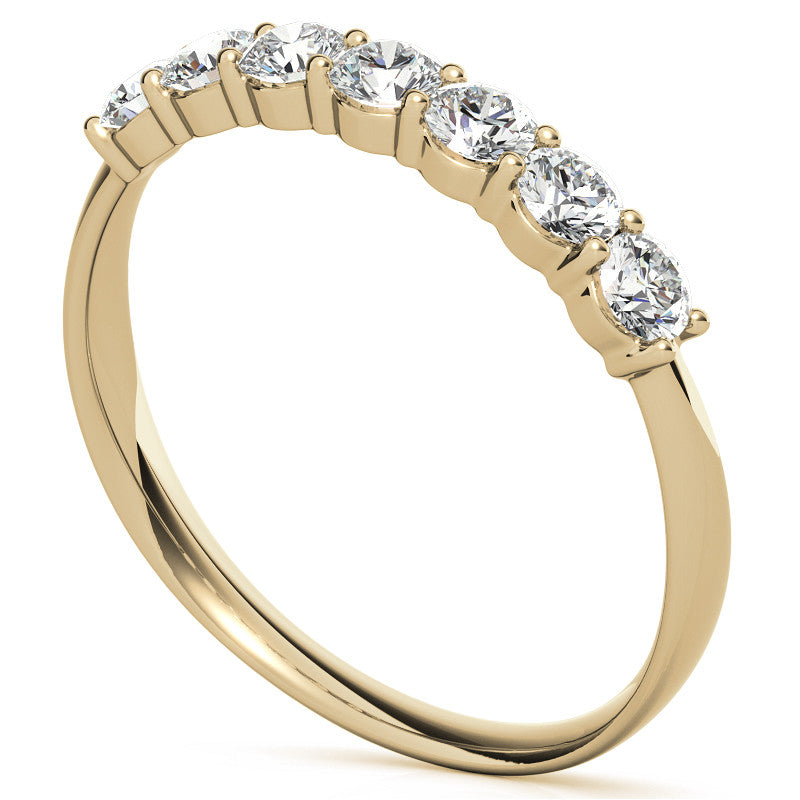 2.7mm 7-stone Round Shared Prong Moissanite Anniversary Band - 0.56ct