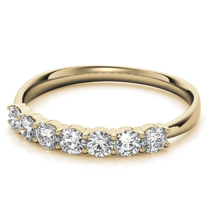 2.7mm 7-stone Round Shared Prong Moissanite Anniversary Band - 0.56ct
