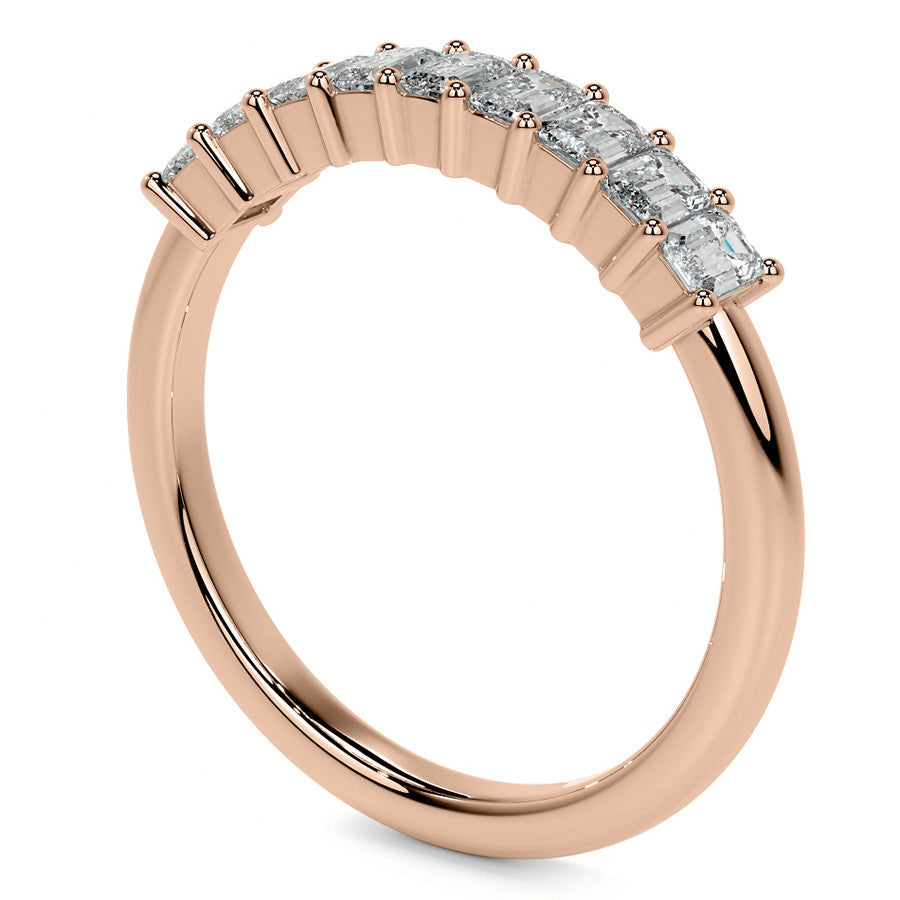 9-Stone 3x2mm Emerald Moissanite Anniversary Band