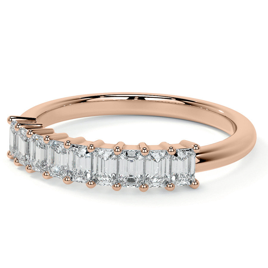 9-Stone 3x2mm Emerald Moissanite Anniversary Band
