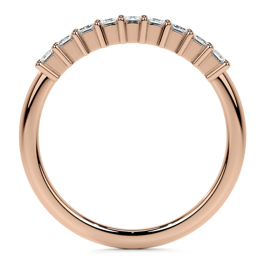 9-Stone 3x2mm Emerald Moissanite Anniversary Band