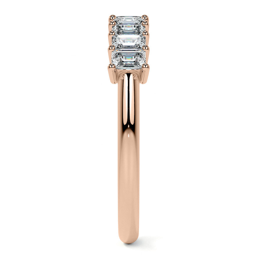 9-Stone 3x2mm Emerald Moissanite Anniversary Band
