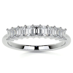 9-Stone 3x2mm Emerald Moissanite Anniversary Band