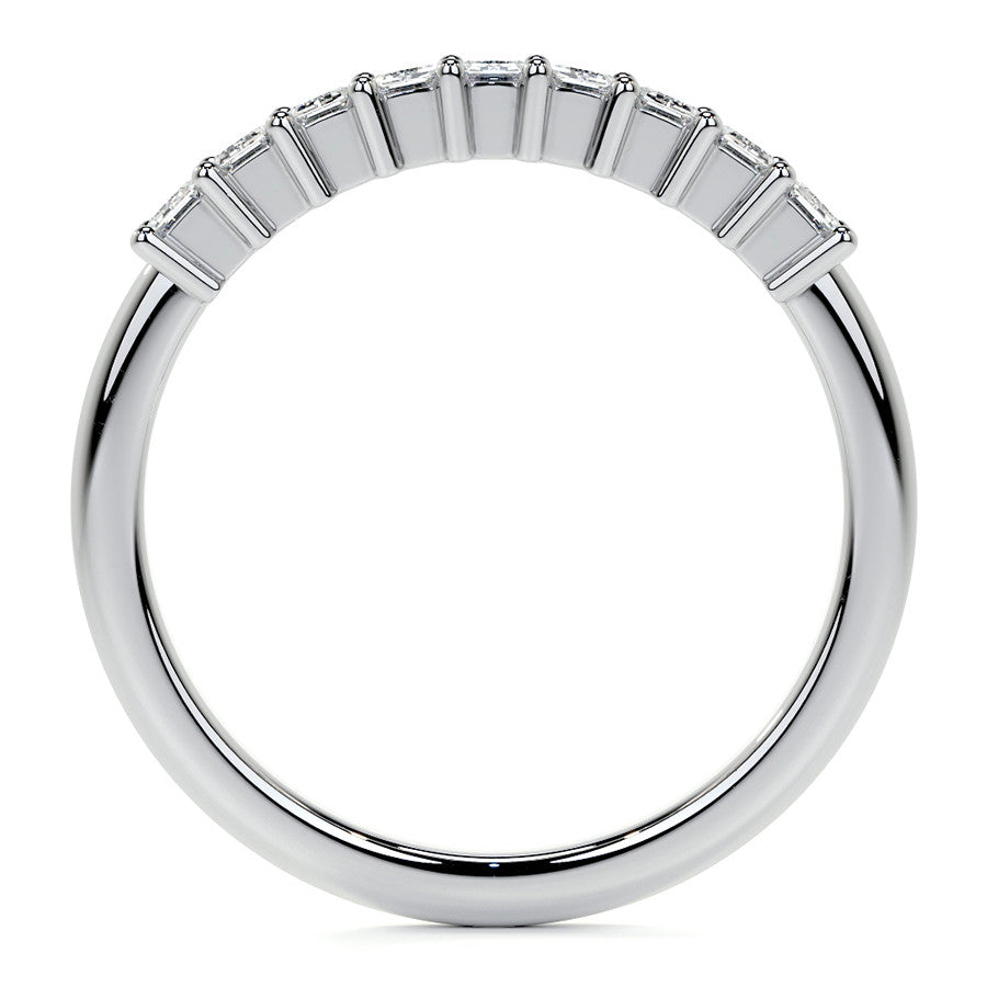9-Stone 3x2mm Emerald Moissanite Anniversary Band