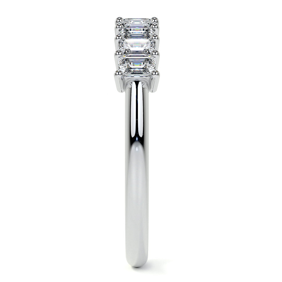 9-Stone 3x2mm Emerald Moissanite Anniversary Band