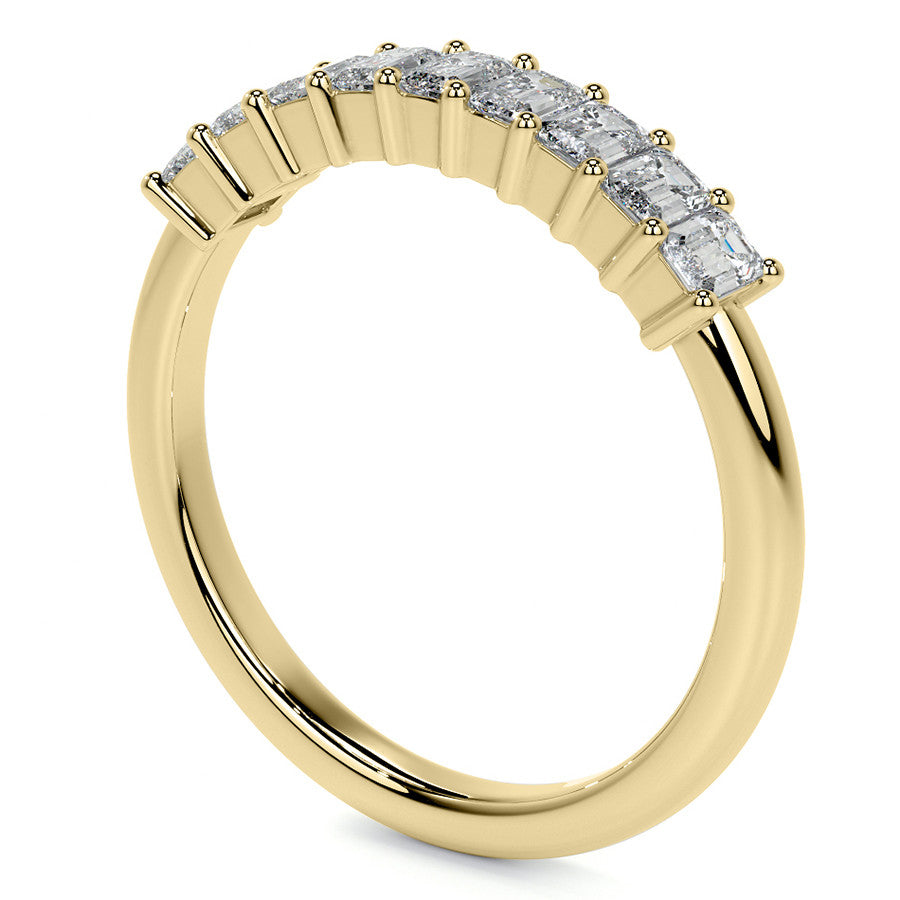 9-Stone 3x2mm Emerald Moissanite Anniversary Band