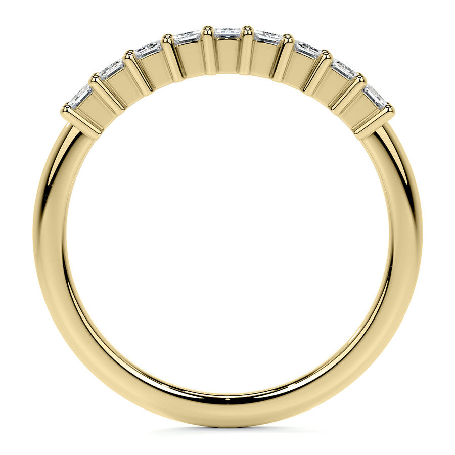 9-Stone 3x2mm Emerald Moissanite Anniversary Band
