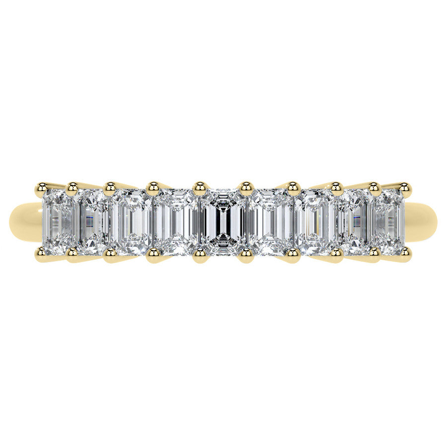 9-Stone 3x2mm Emerald Moissanite Anniversary Band