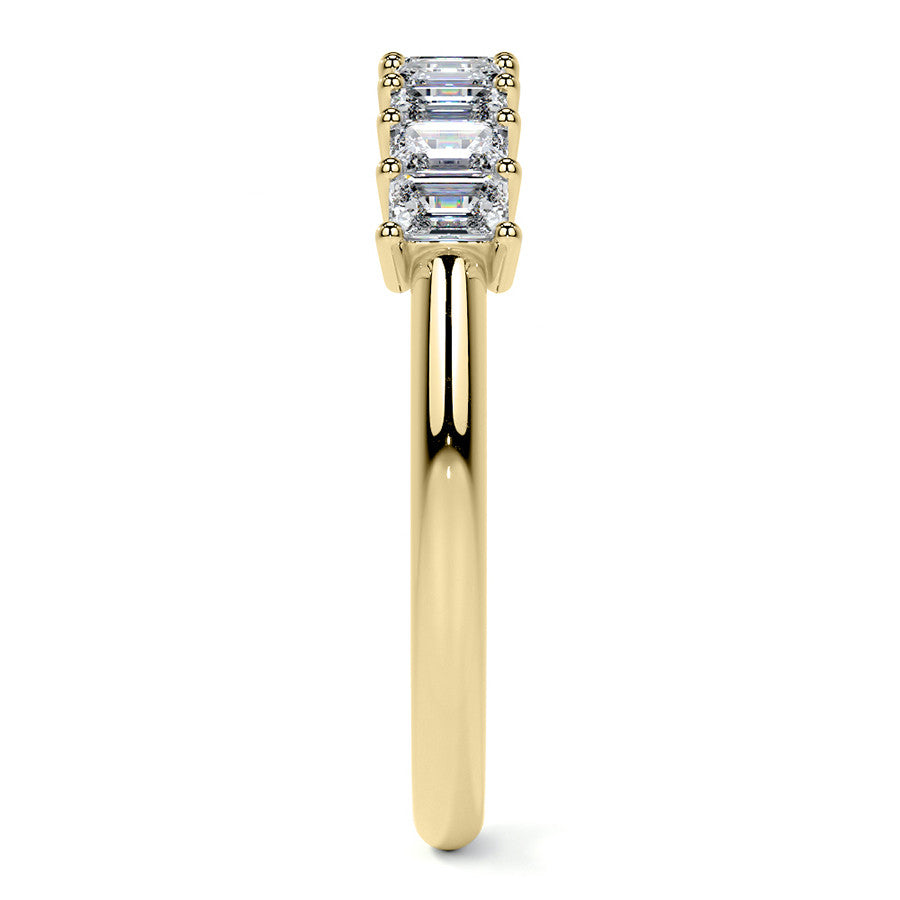 9-Stone 3x2mm Emerald Moissanite Anniversary Band