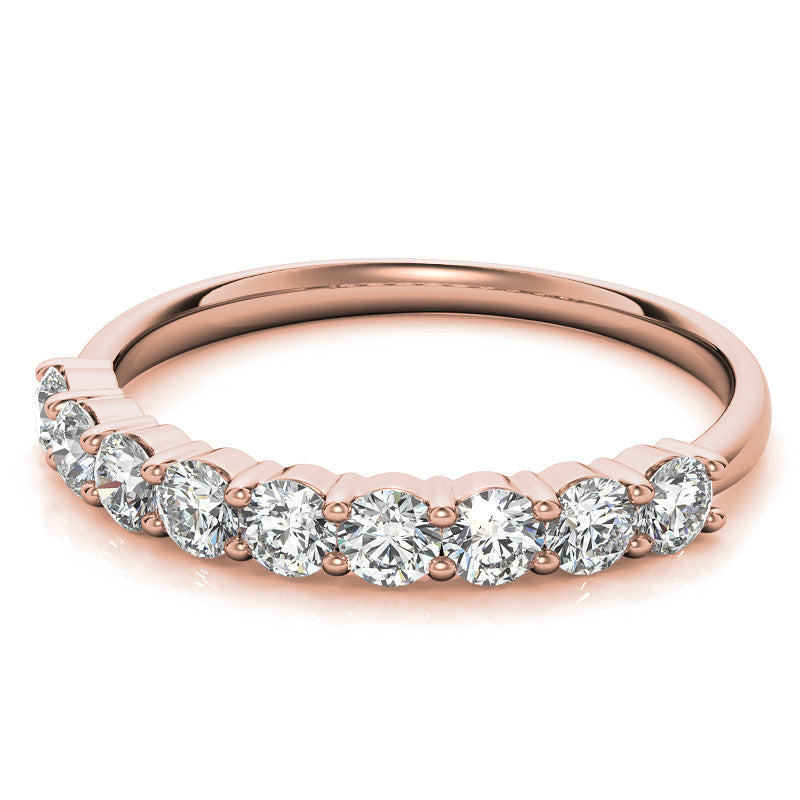 2.7mm 9-Stone Round Brilliant Moissanite Shared Prong Anniversary Band - 0.72ct