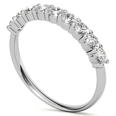 2.7mm 9-Stone Round Brilliant Moissanite Shared Prong Anniversary Band - 0.72ct