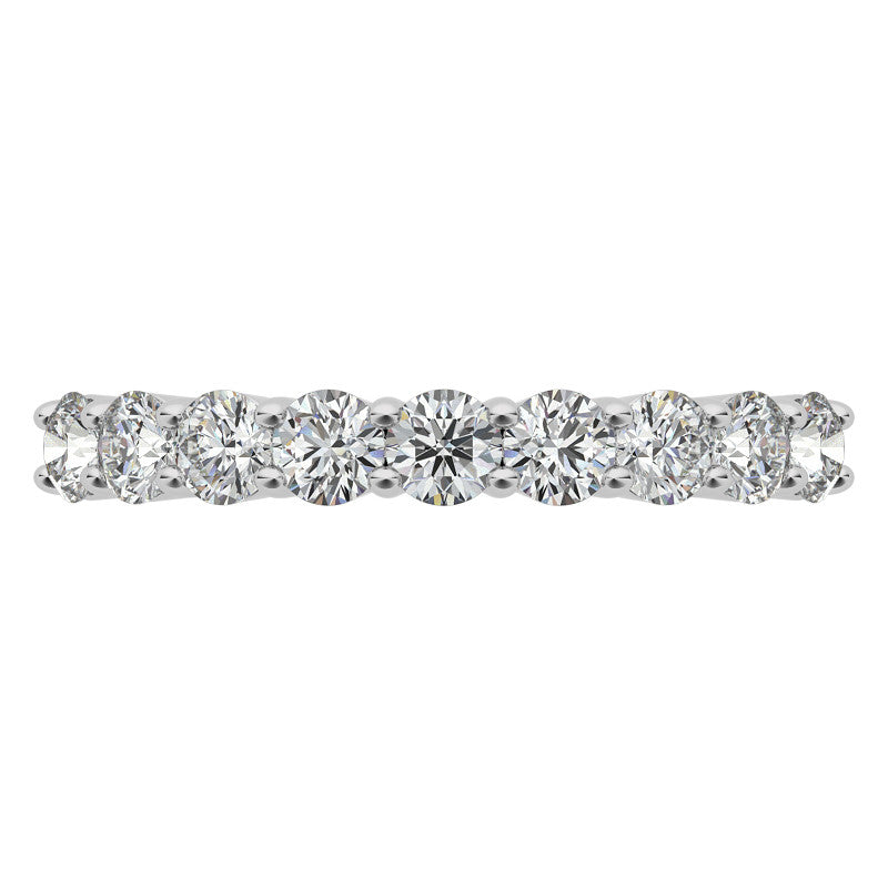 2.7mm 9-Stone Round Brilliant Moissanite Shared Prong Anniversary Band - 0.72ct