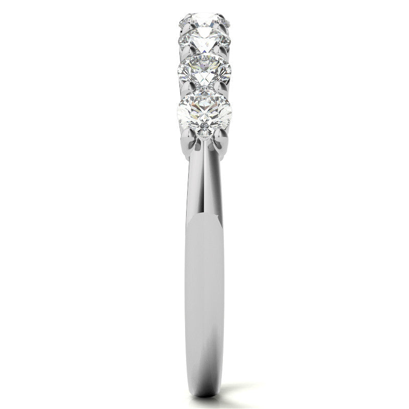 2.7mm 9-Stone Round Brilliant Moissanite Shared Prong Anniversary Band - 0.72ct