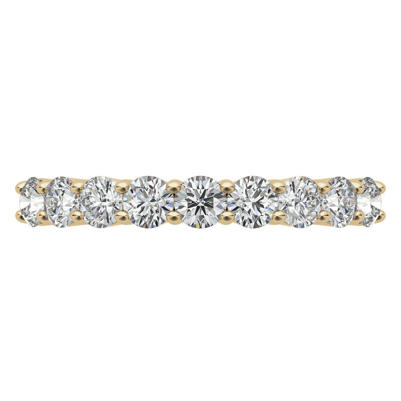 2.7mm 9-Stone Round Brilliant Moissanite Shared Prong Anniversary Band - 0.72ct