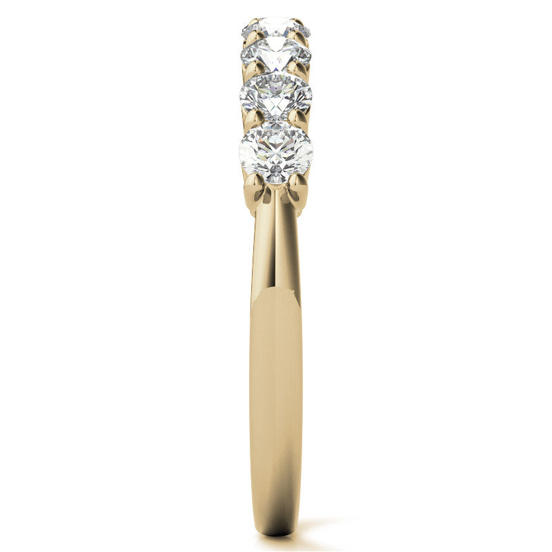 2.7mm 9-Stone Round Brilliant Moissanite Shared Prong Anniversary Band - 0.72ct