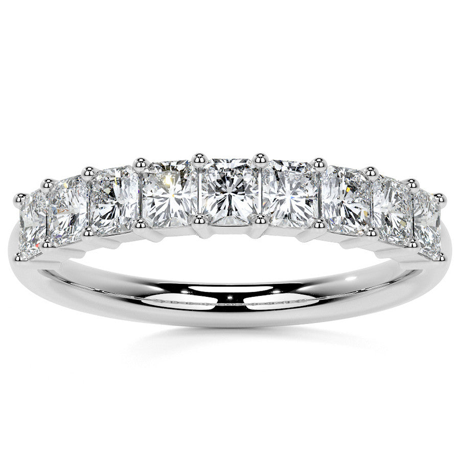 9-Stone 3x2.5mm Radiant Moissanite Anniversary Band