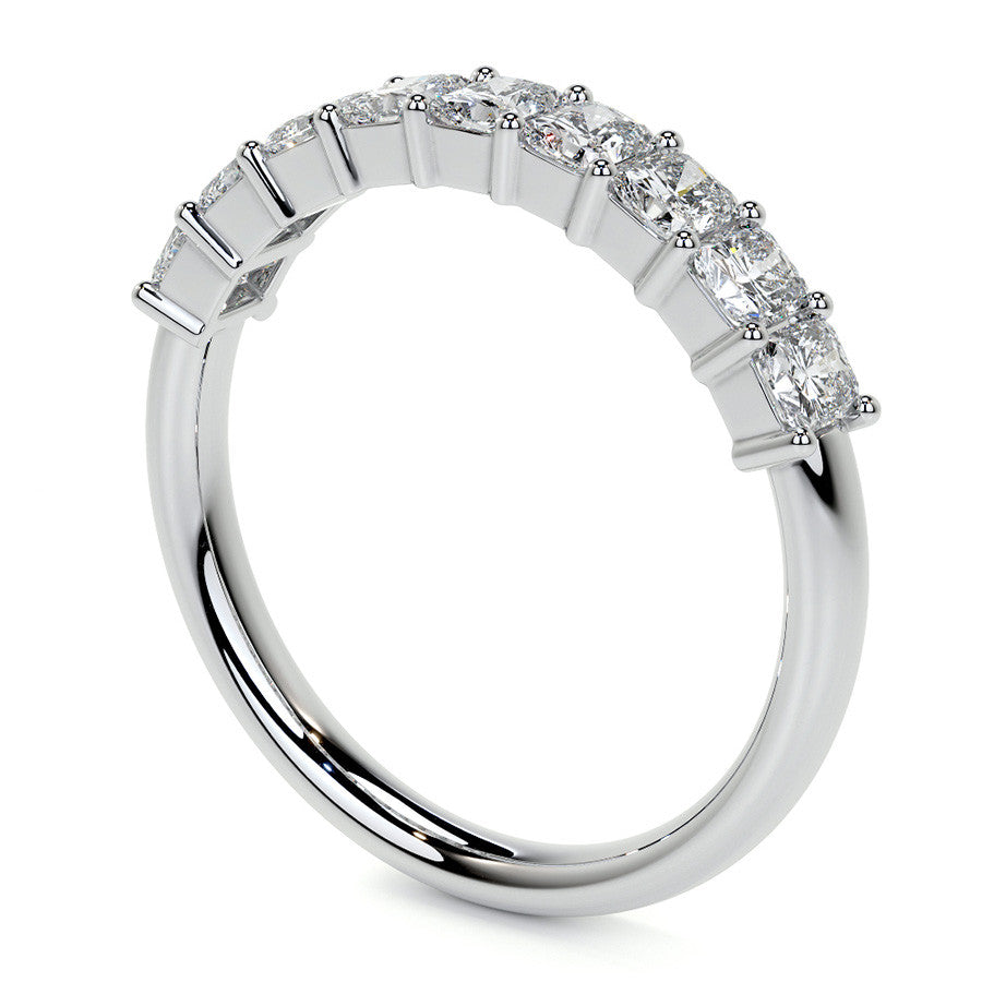 9-Stone 3x2.5mm Radiant Moissanite Anniversary Band
