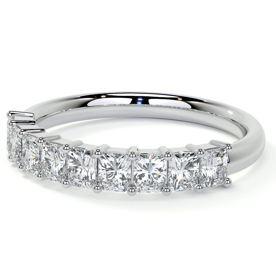 9-Stone 3x2.5mm Radiant Moissanite Anniversary Band