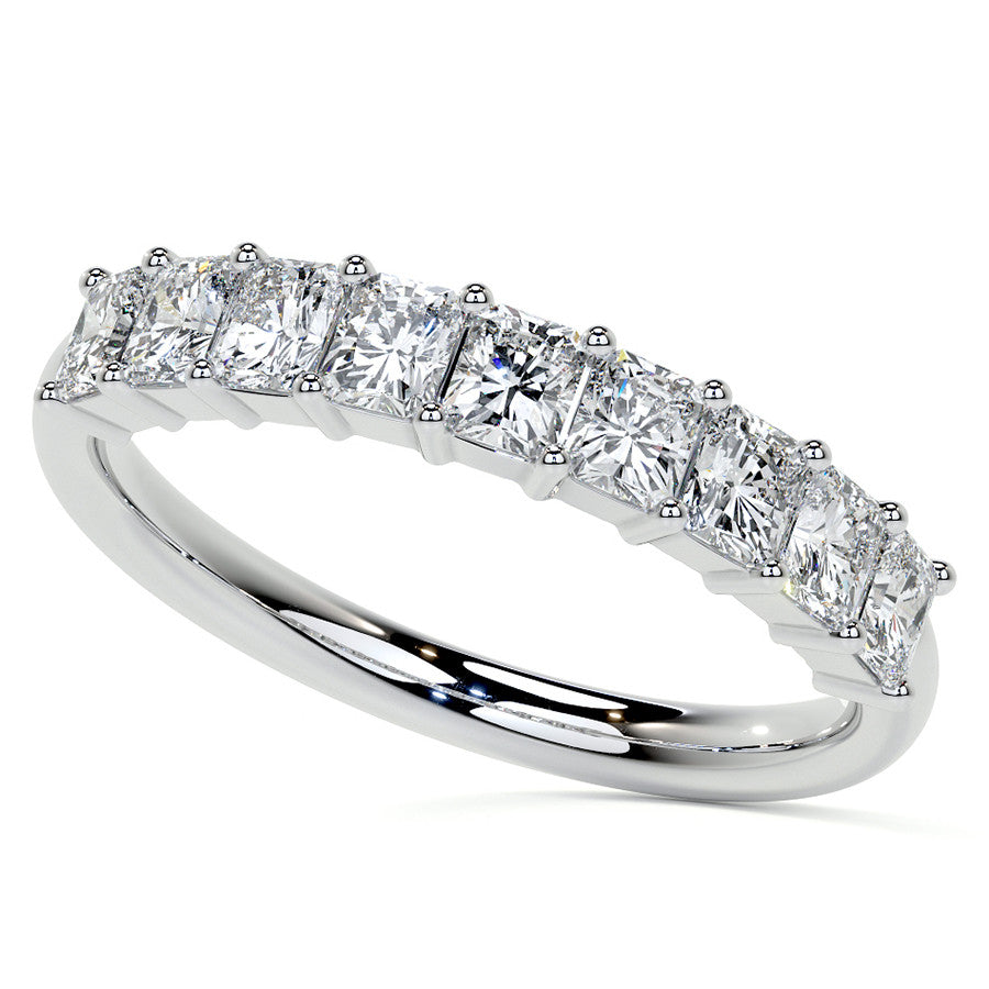 9-Stone 3x2.5mm Radiant Moissanite Anniversary Band