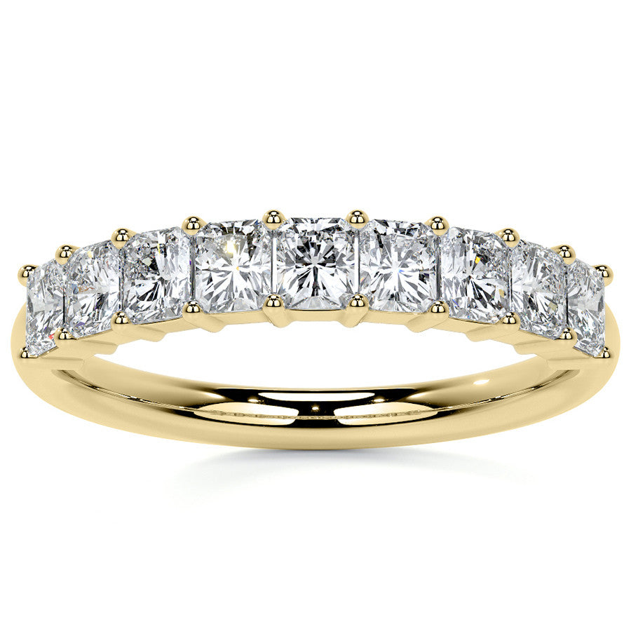 9-Stone 3x2.5mm Radiant Moissanite Anniversary Band