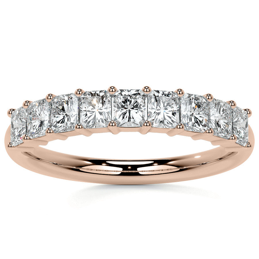 9-Stone 3x2.5mm Radiant Moissanite Anniversary Band