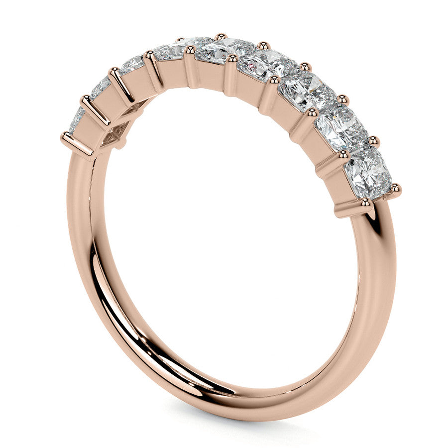 9-Stone 3x2.5mm Radiant Moissanite Anniversary Band
