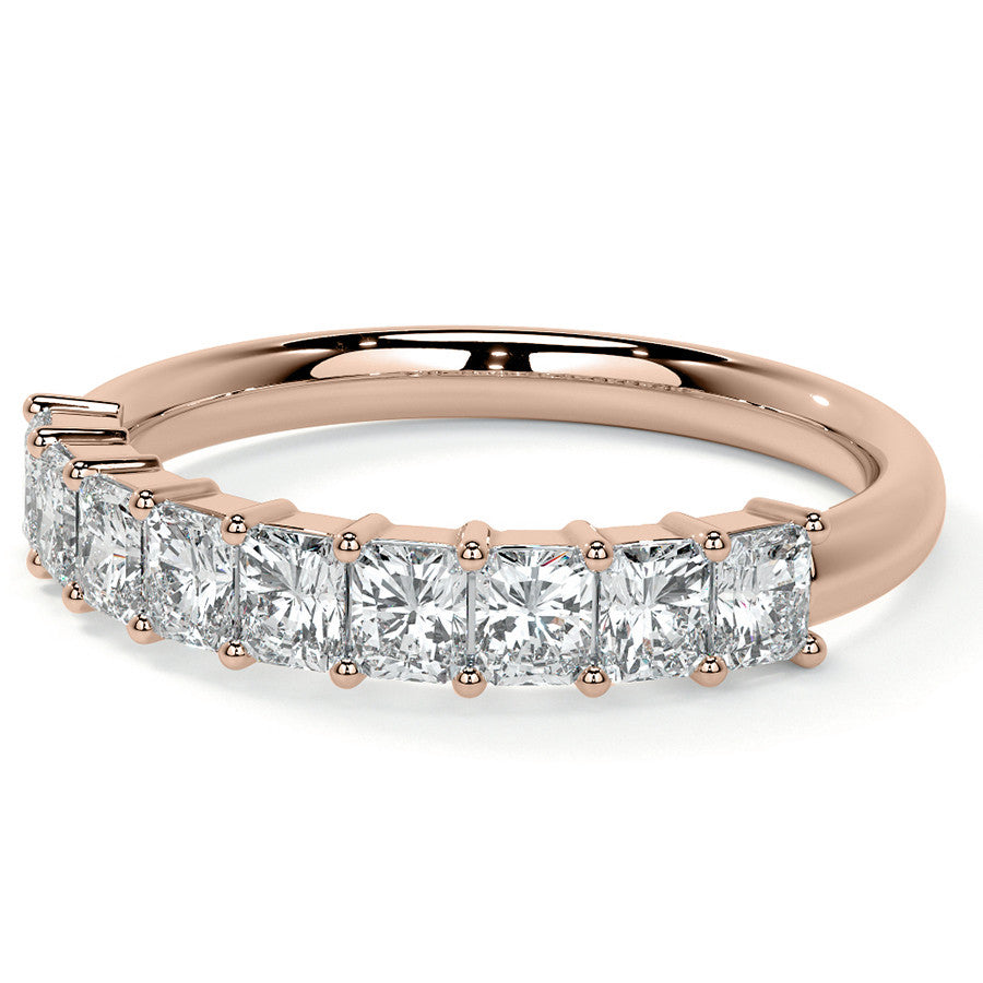 9-Stone 3x2.5mm Radiant Moissanite Anniversary Band