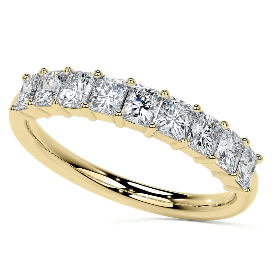 9-Stone 3x2.5mm Radiant Moissanite Anniversary Band