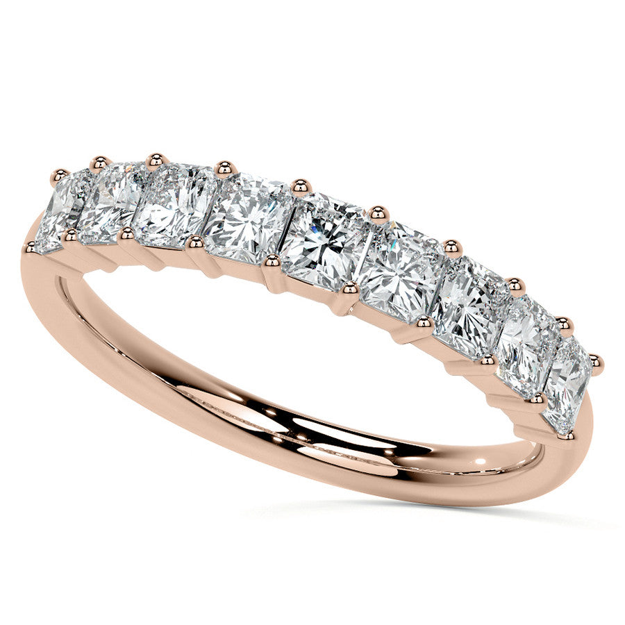 9-Stone 3x2.5mm Radiant Moissanite Anniversary Band