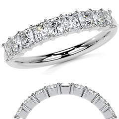 9-Stone 3x2.5mm Radiant Moissanite Anniversary Band