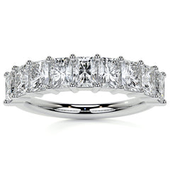9-Stone 4x3mm Emerald / Radiant Moissanite Anniversary Band