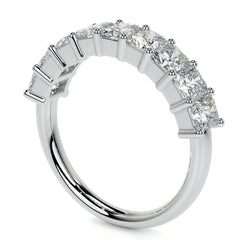 9-Stone 4x3mm Emerald / Radiant Moissanite Anniversary Band