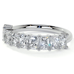 9-Stone 4x3mm Emerald / Radiant Moissanite Anniversary Band