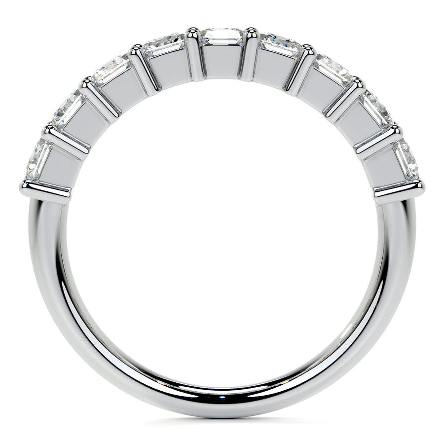 9-Stone 4x3mm Emerald / Radiant Moissanite Anniversary Band