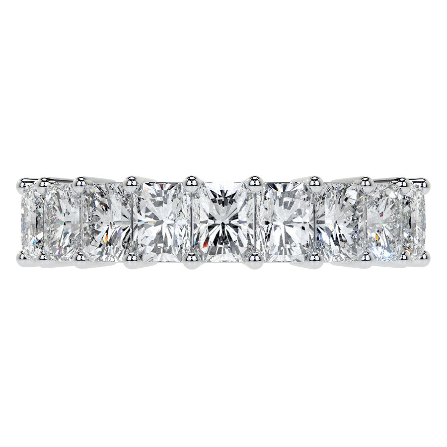 9-Stone 4x3mm Emerald / Radiant Moissanite Anniversary Band