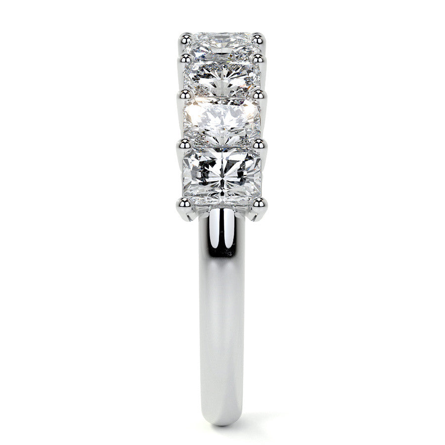 9-Stone 4x3mm Emerald / Radiant Moissanite Anniversary Band