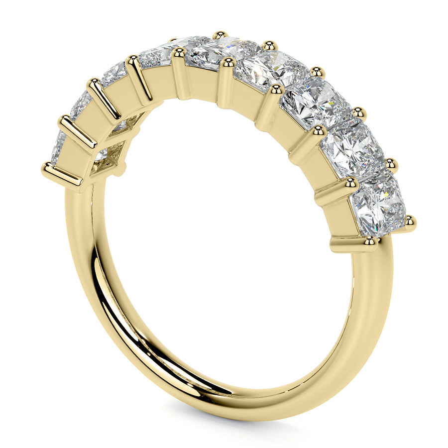 9-Stone 4x3mm Emerald / Radiant Moissanite Anniversary Band