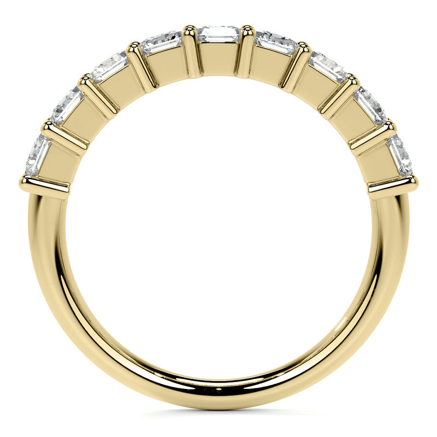 9-Stone 4x3mm Emerald / Radiant Moissanite Anniversary Band