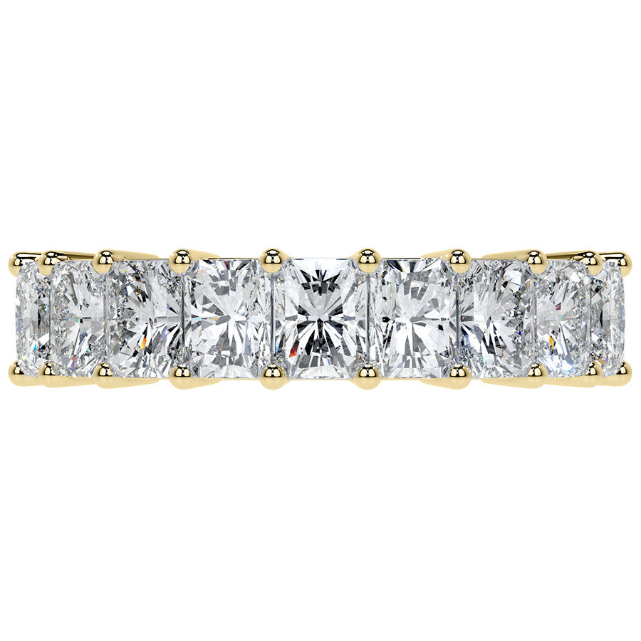 9-Stone 4x3mm Emerald / Radiant Moissanite Anniversary Band